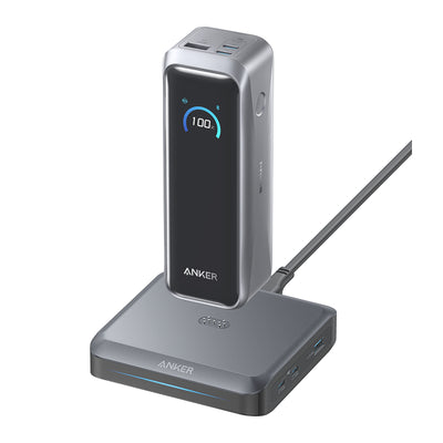 Anker Prime Power Bank (20100mAh, 220W) with Anker Prime Charging Base (150W, 3 Ports)