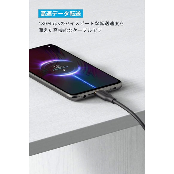 Anker USB-C ＆ USB-A ケーブル (Flow) 1.8m