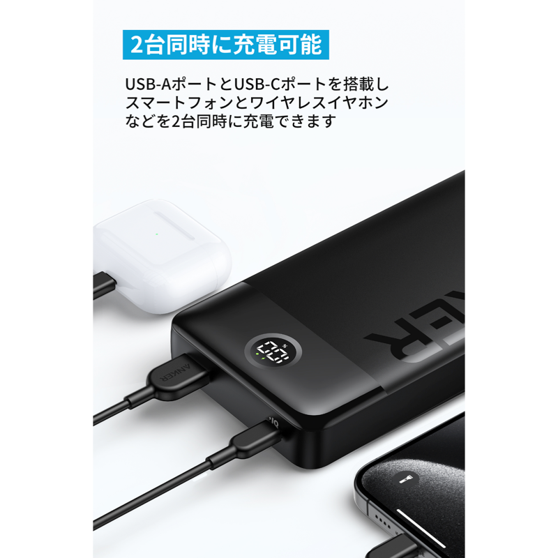 Anker Power Bank (20000mAh, 15W, 2 Port) | モバイルバッテリーの Anker Power Bank (20000mAh, 15W, 2 Port) | モバイルバッテリーの