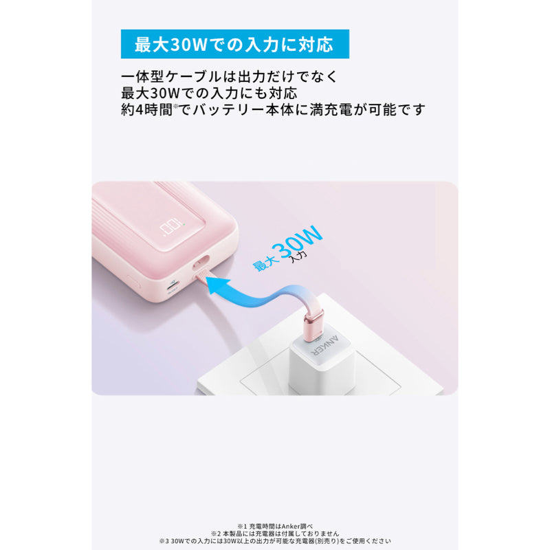 Anker Zolo Power Bank (20000mAh, 45W, Built-In USB-Cケーブル