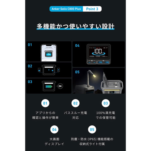 Anker Solix C800 Plus Portable Power Station with Solix C1000 