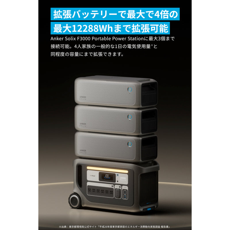 アンカー・ジャパン A1782111-85 Anker Solix BP300… Anker Solix BP3000 拡張バッテリー (3072Wh) | 拡張バッテリーの製品