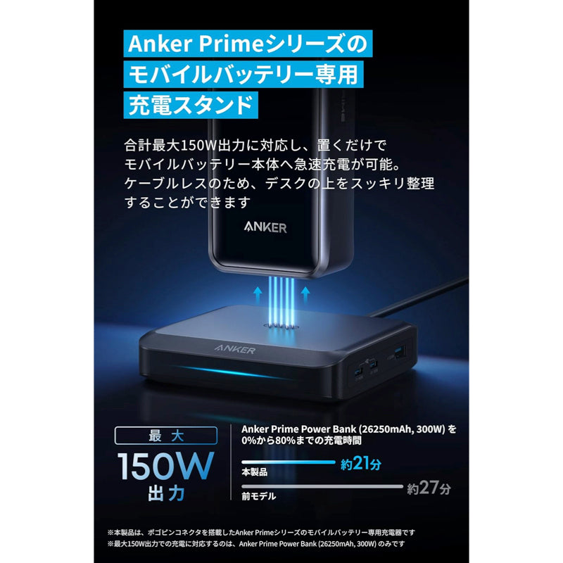 Anker Prime Charging Base (150W, 3 Ports) | 充電器の製品情報