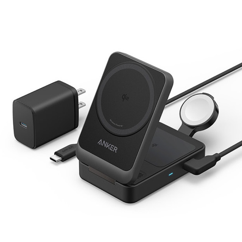 Anker MagGo Wireless Charging Station (Foldable 3-in-1 Anker MagGo Wireless Charging Station (Foldable 3-in-1