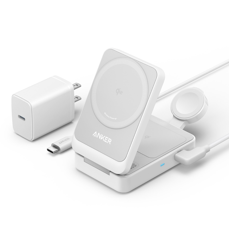 Anker MagGo Wireless Charging Station (Foldable 3-in-1 Anker MagGo Wireless Charging Station (Foldable 3-in-1