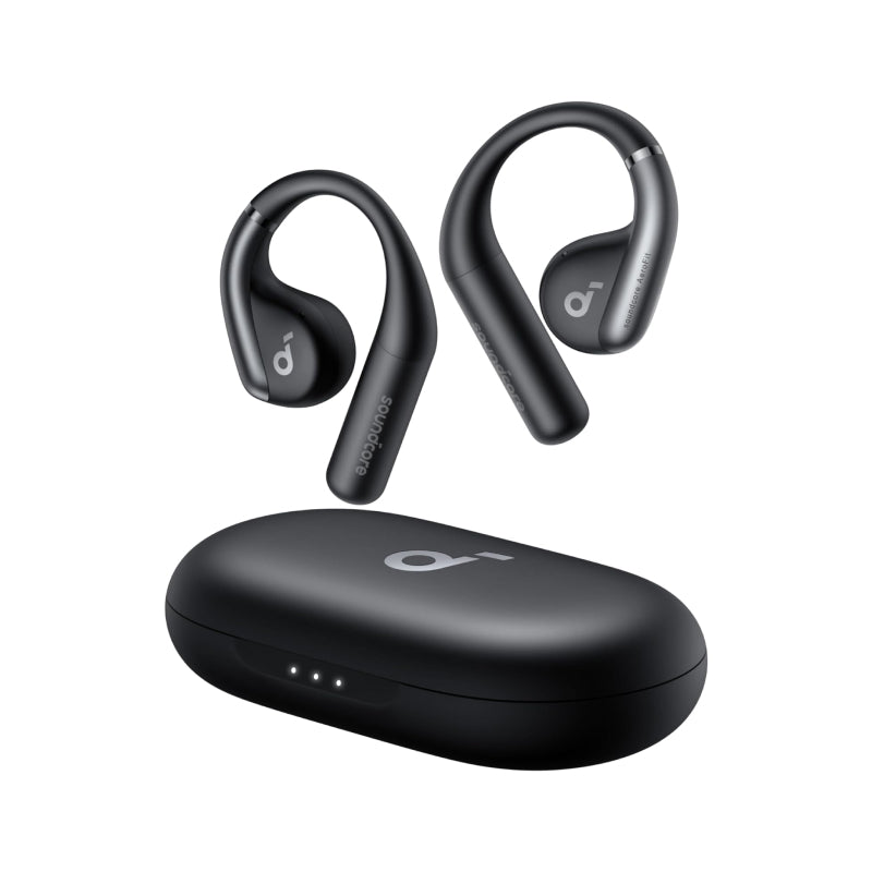 Soundcore AeroFit open-ear earbuds in Midnight Black