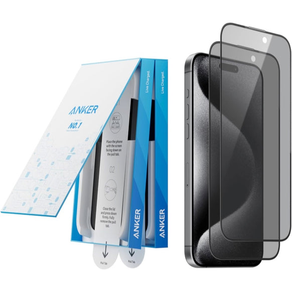 Anker Easy Fit ガラスフィルムキット (HD, for iPhone 16シリーズ / 15シリーズ) 2枚セット