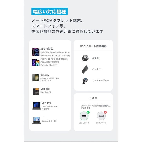 Anker USB-C & USB-C ケーブル (高耐久ナイロン)