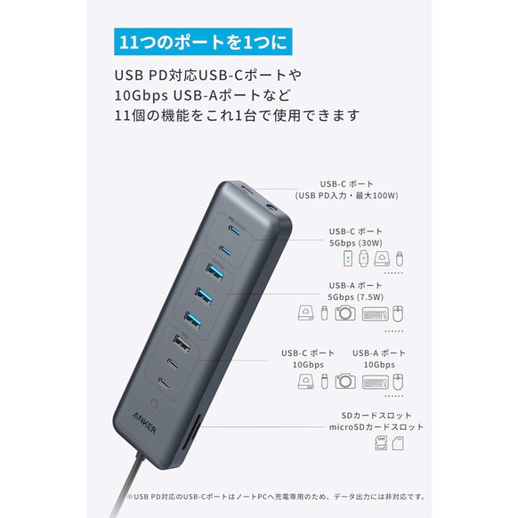 Anker USB-C データ ハブ (11-in-1, 10Gbps)