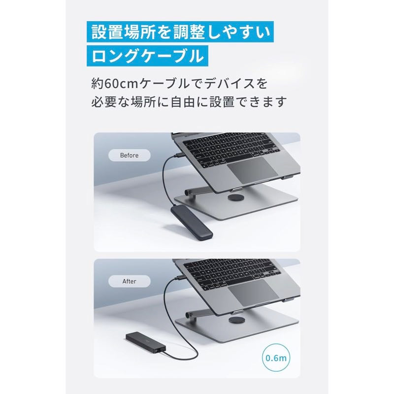 Anker USB-C データ ハブ (4-in-1, 5Gbps) 60cmケーブル | USBハブの