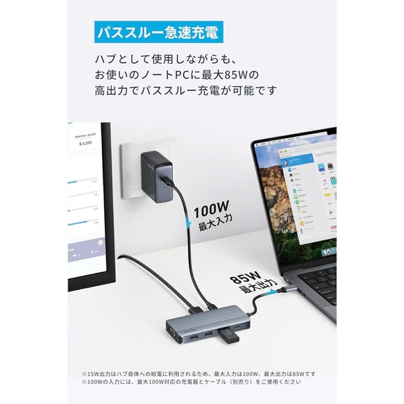 Anker USB-C ハブ (8-in-1, Triple Display)