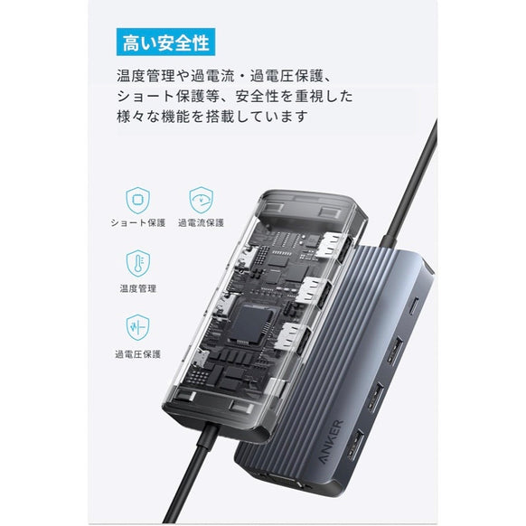 Anker USB-C ハブ (8-in-1, Triple Display)