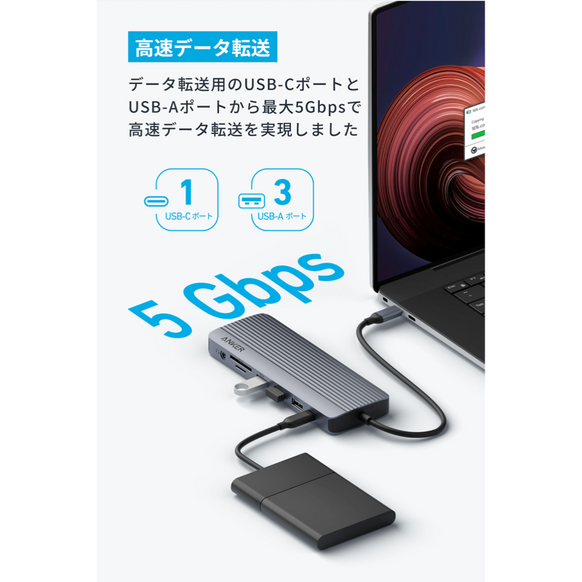 Anker USB-C ハブ (14-in-1, Triple display)