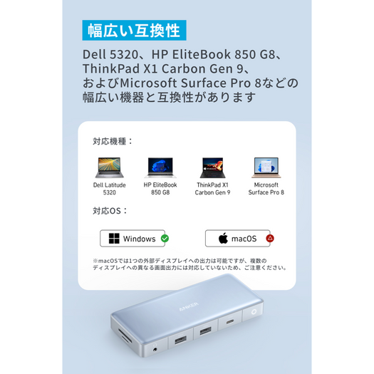 Anker 575 USB-C ハブ (12-in-1, Dual HDMI, DP) | USB-C ハブの製品 Anker 575 USB-C ハブ (12-in-1, Dual HDMI, DP) | USB-C ハブの製品