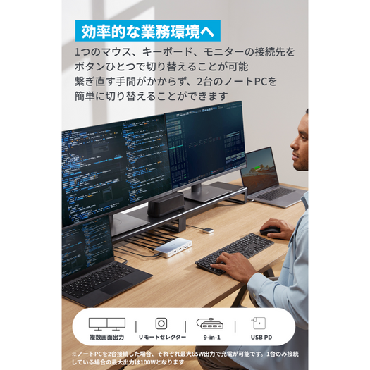 Anker KVM Switch (Dual 4K, For Dual ノートPC) | スイッチHUB Anker KVM Switch (Dual 4K, For Dual ノートPC) | スイッチHUB