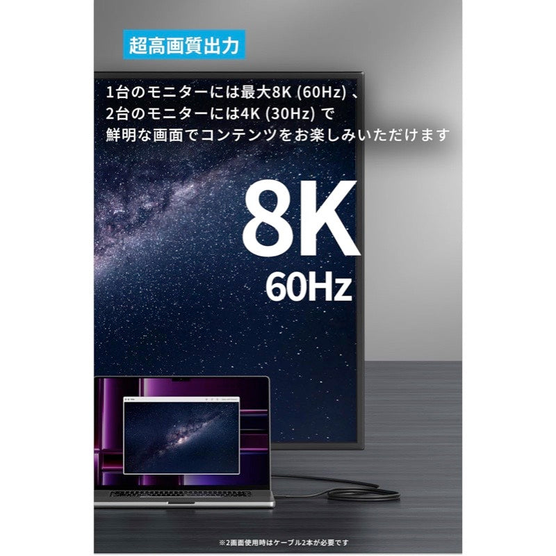 Anker USB-C ＆ USB-C ケーブル Thunderbolt 4 (100W, 40Gbps) 2.0m