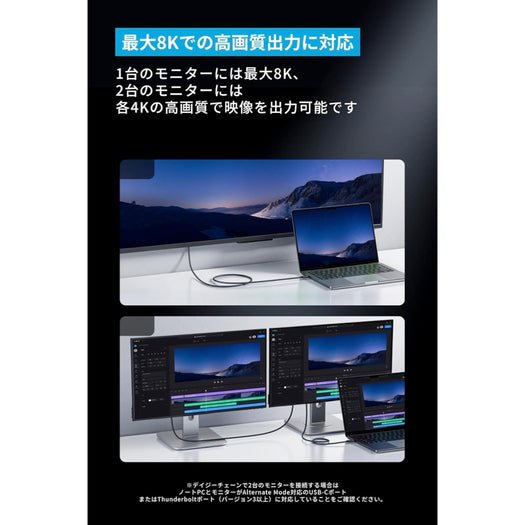 Anker Prime USB-C & USB-C ケーブル Thunderbolt 4 (240W, 40Gbps) 1.0m