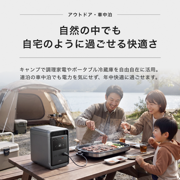 Anker Solix S2000 Portable Power Station (ダークグレー) with Anker Solix PS400 Dual Portable Solar Panel