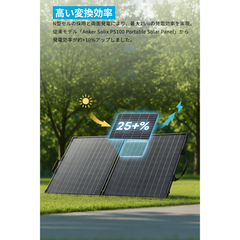 Anker Solix PS100 Dual Portable Solar Panel | ソーラーパネルの製品 Anker Solix PS100 Dual Portable Solar Panel | ソーラーパネルの製品