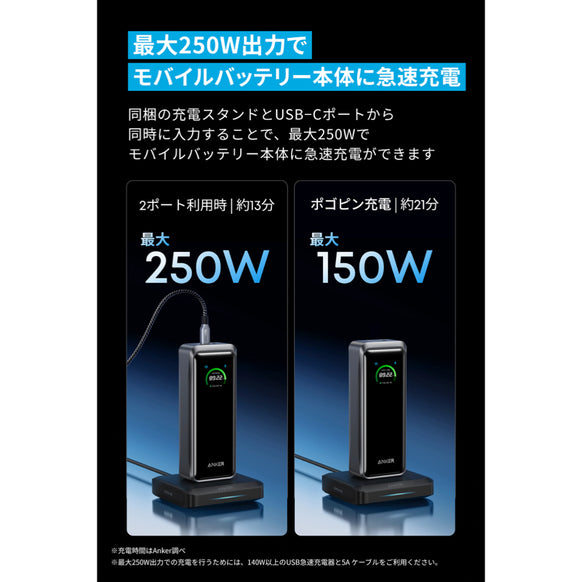 Anker Prime Power Bank (26250mAh, 300W) with Anker Prime Charging Base (150W, 3 Ports)
