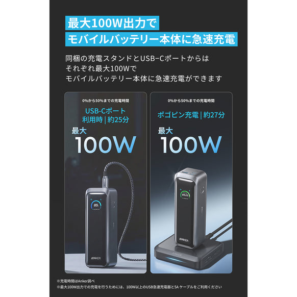 Anker Prime Power Bank (20100mAh, 220W) with Anker Prime Charging Base (150W, 3 Ports)