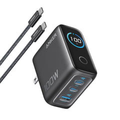 Anker Charger (100W, 3 Ports) with USB-C & USB-Cケーブル