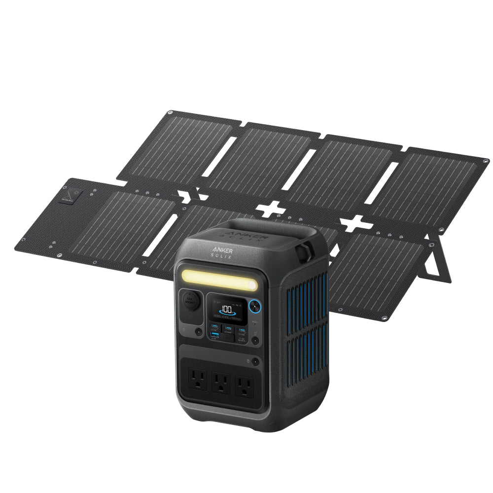 Anker Solix C300 Portable Power Station with Anker Solix PS60 