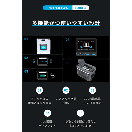 安心保証 ANKER Solix C800 ポータブル電源 購入証明付 Anker 安心保証 ANKER Solix C800 ポータブル電源 購入証明付 Anker