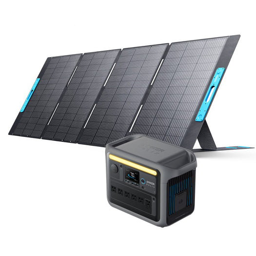 Anker Solix C1000 Portable Power Station with Solix PS400 Portable Solar Panel