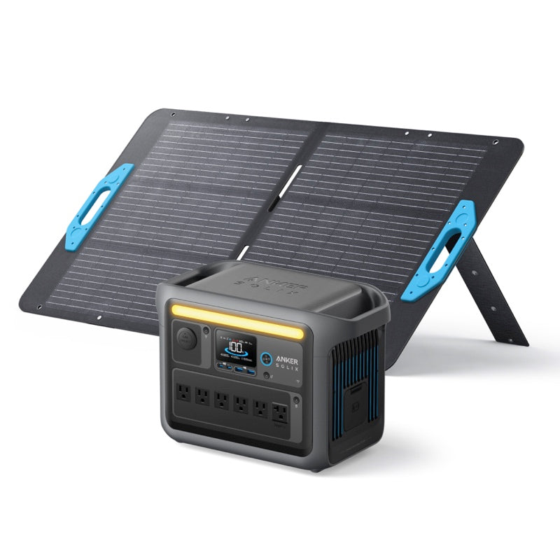 Anker Solix C1000 Portable Power Station with Anker Solix PS100 Portable Solar Panel