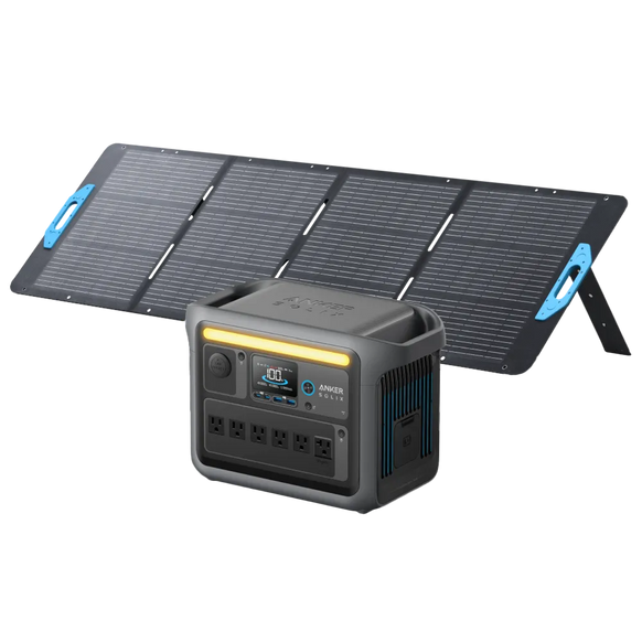 Anker Solix C1000 Portable Power Station with Anker Solix PS200 Portable Solar Panel