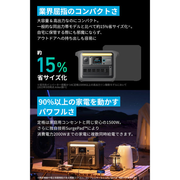 Anker Solix C1000 Portable Power Station with Anker Solix PS100 Compact Portable Solar Panel