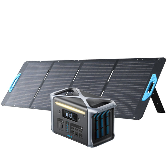 Anker 757 Portable Power Station (PowerHouse 1229Wh) with Anker Solix PS200 Portable Solar Panel