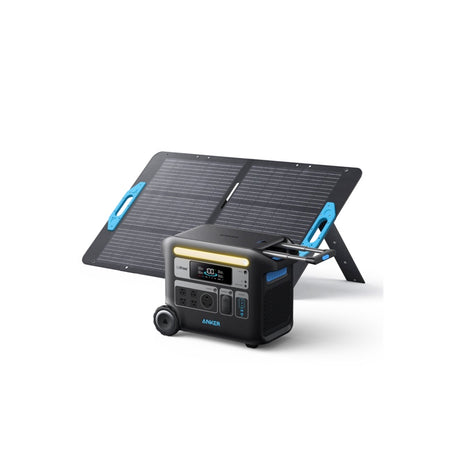 Anker 767 Portable Power Station (GaNPrime PowerHouse 2048Wh) with Anker Solix PS100 Portable Solar Panel