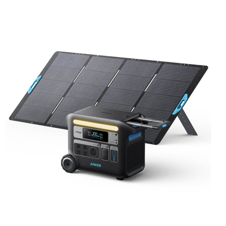 Anker 767 Portable Power Station (GaNPrime PowerHouse 2048Wh) with 【アップグレード版】Anker Solix PS400 Portable Solar Panel