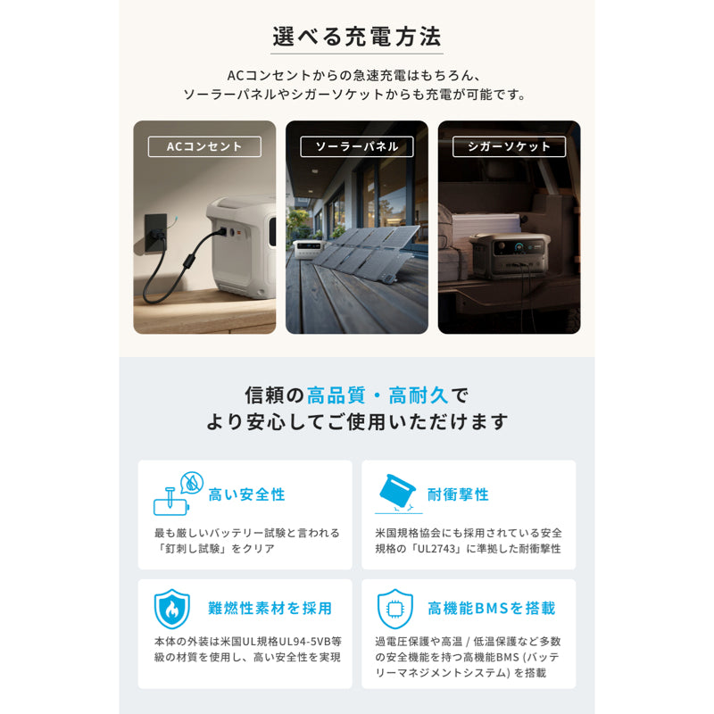 Anker Solix C2000 Gen 2 Portable Power Station ダークグレー with
