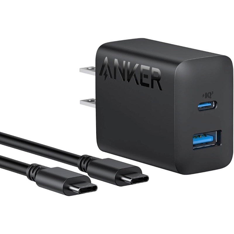 Anker Charger 20W 雙埠 USB-C+USB-C線 黑色
