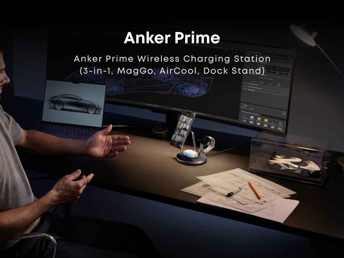 Anker Prime Wireless Charging Station (3-in-1, MagGo, AirCool 