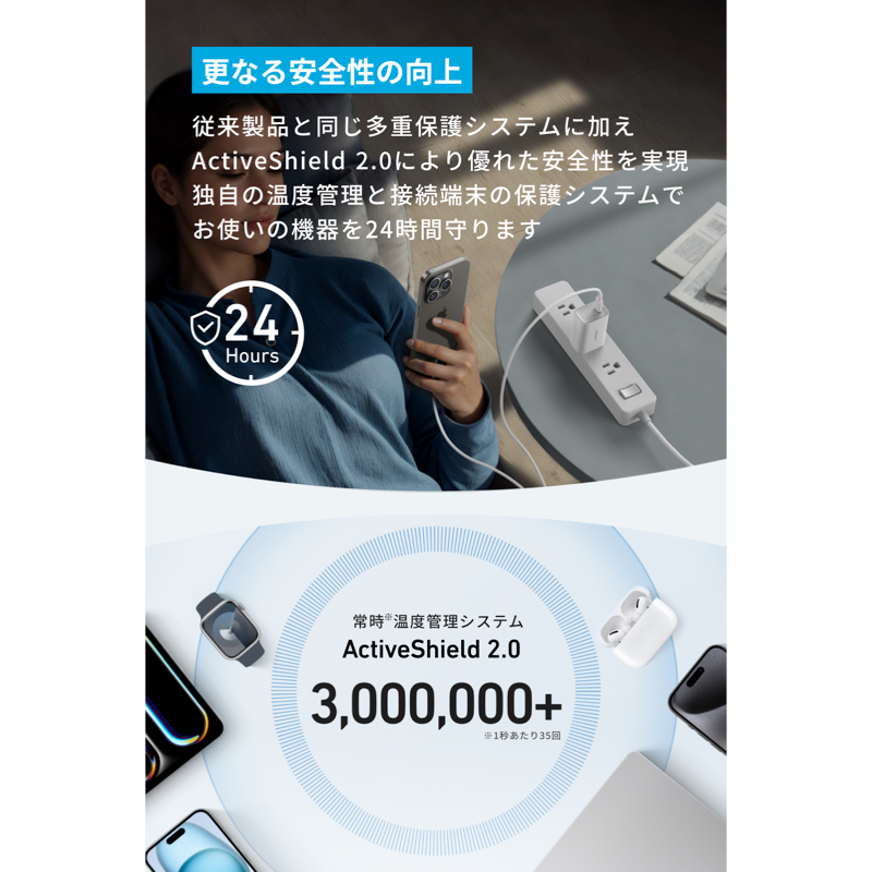 Anker Nano Charger (100W) with USB-C & USB-C ケーブル | 充電器の Anker Nano Charger (100W) with USB-C & USB-C ケーブル | 充電器の