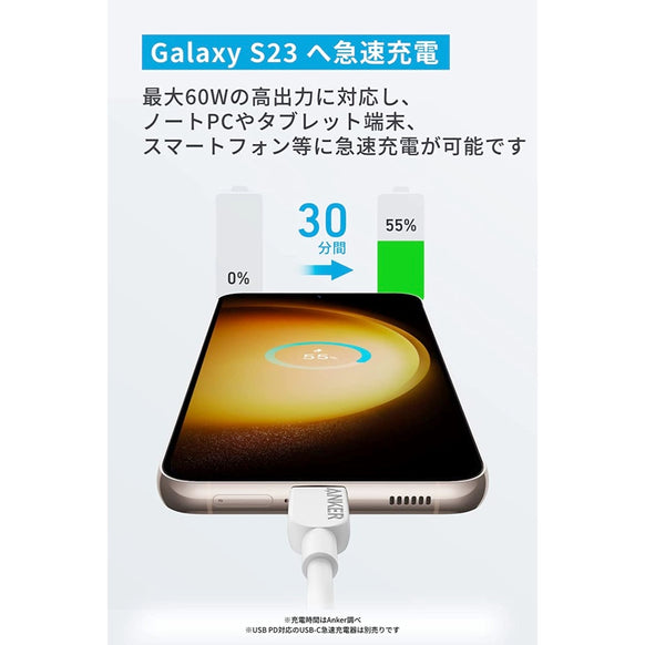 Anker 310 USB-C & USB-C ケーブル ホワイト 2本セット