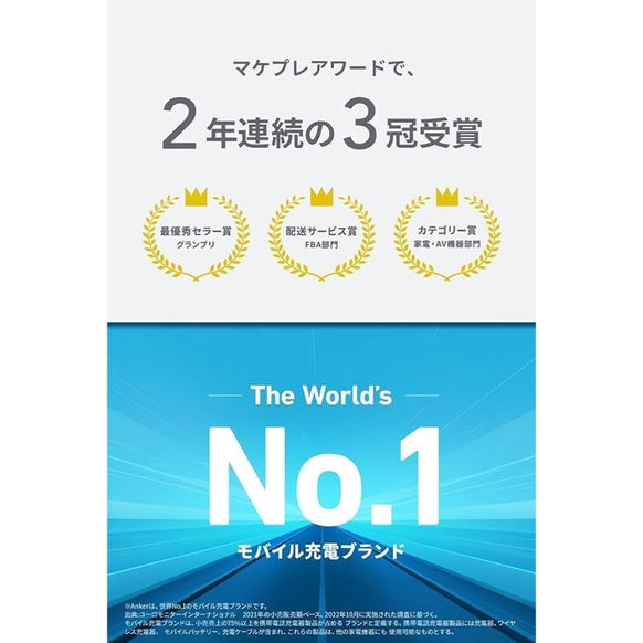 Anker USB-C ＆ USB-C ケーブル (L字, 240W, 高耐久ナイロン) 1.8m 2本セット