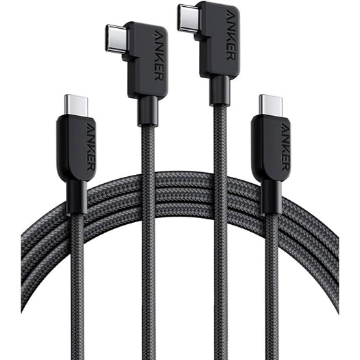 Anker USB-C ＆ USB-C ケーブル (L字, 240W, 高耐久ナイロン) 1.8m 2本セット