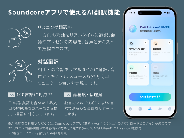 アプリで使えるAI翻訳機能