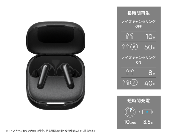 最大50時間の長時間再生