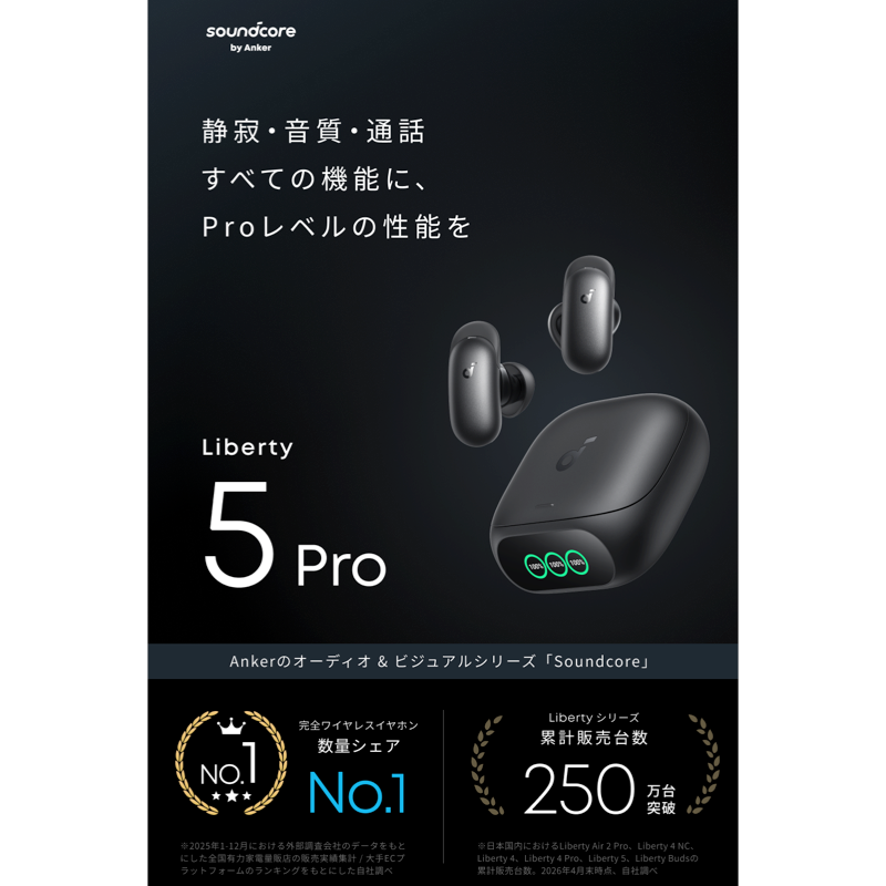 Soundcore Liberty 5 Pro | ワイヤレスイヤホンの製品情報 | Anker