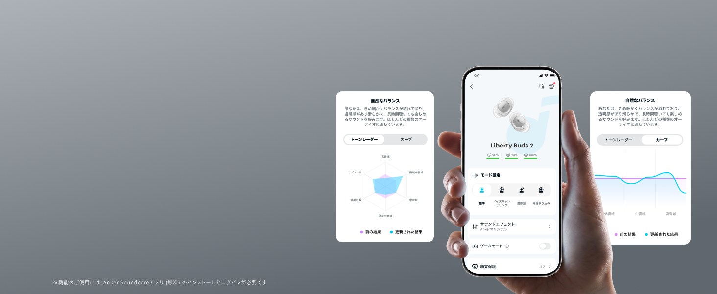 Anker Soundcoreアプリの画面イメージ
