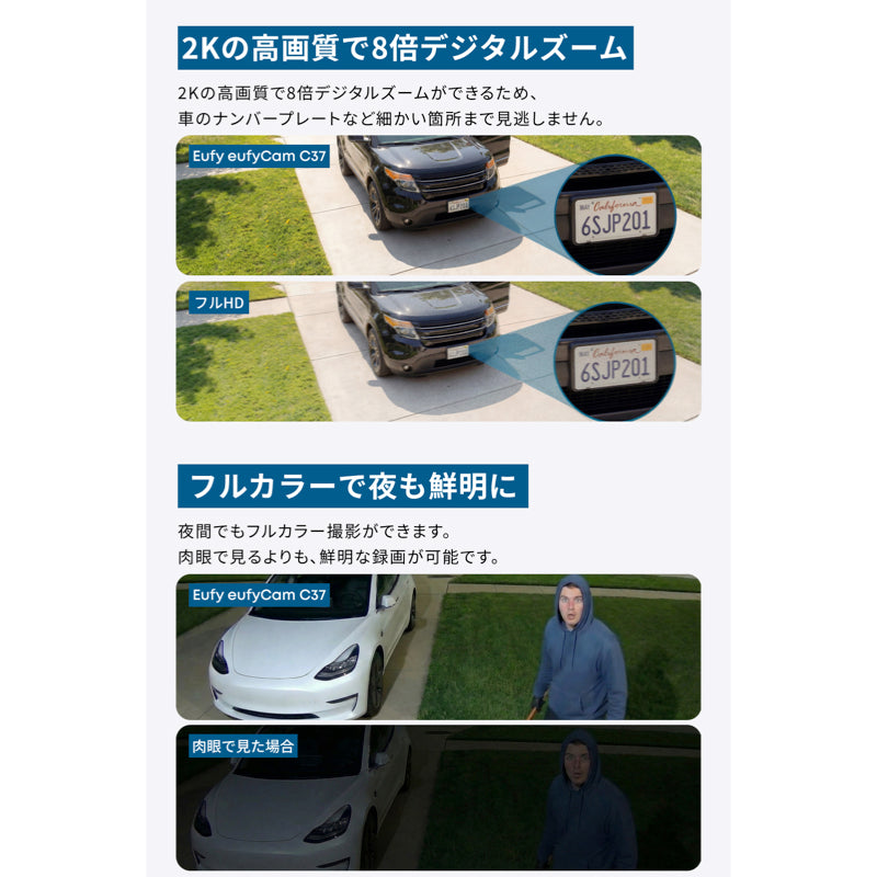 Eufy eufyCam C37 2-Cam Kit | 屋外用セキュリティカメラの製品情報