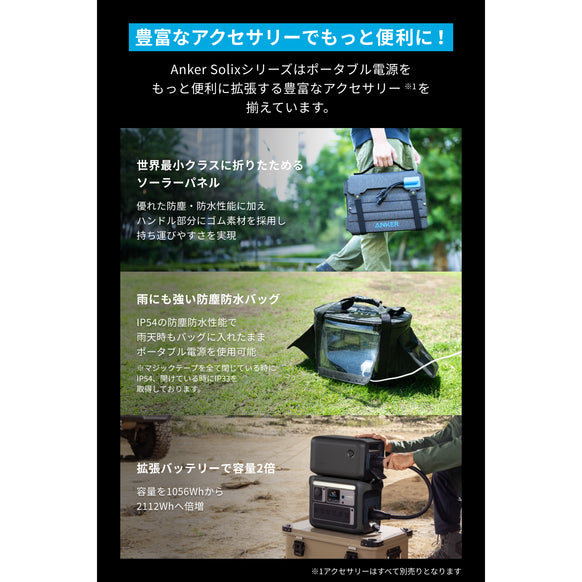 Anker Solix C1000 Portable Power Station with Anker Solix PS200 Portable Solar Panel