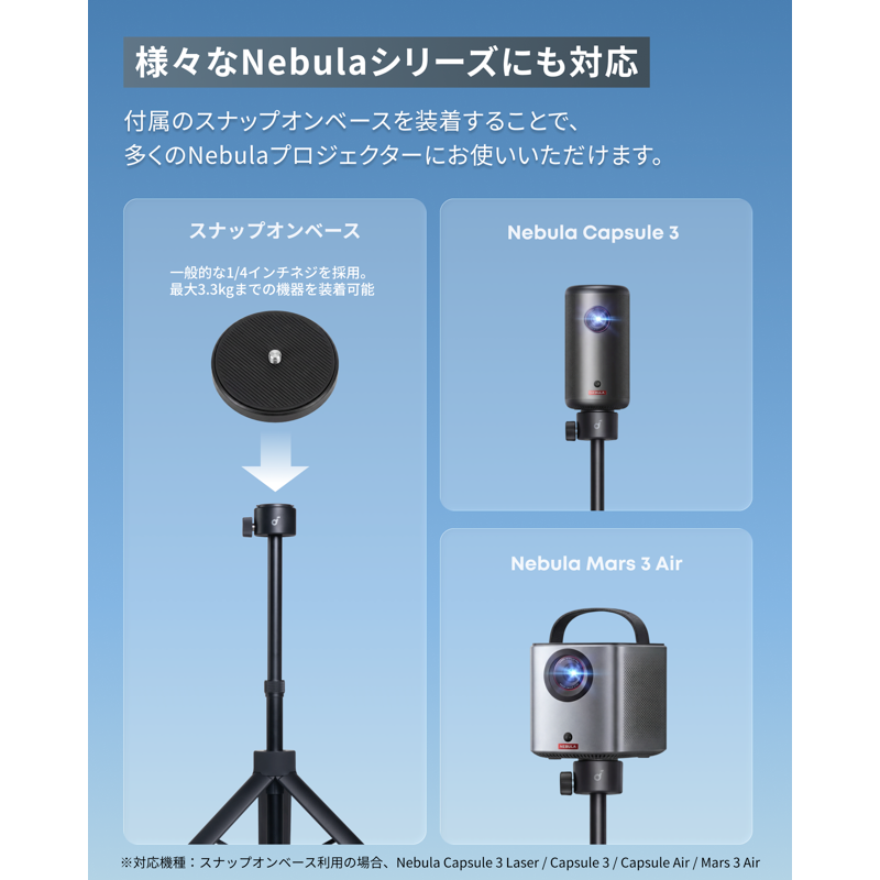 Soundcore Nebula 公式三脚スタンド (P1 / P1i用) | プロジェクター Soundcore Nebula 公式三脚スタンド (P1 / P1i用) | プロジェクター