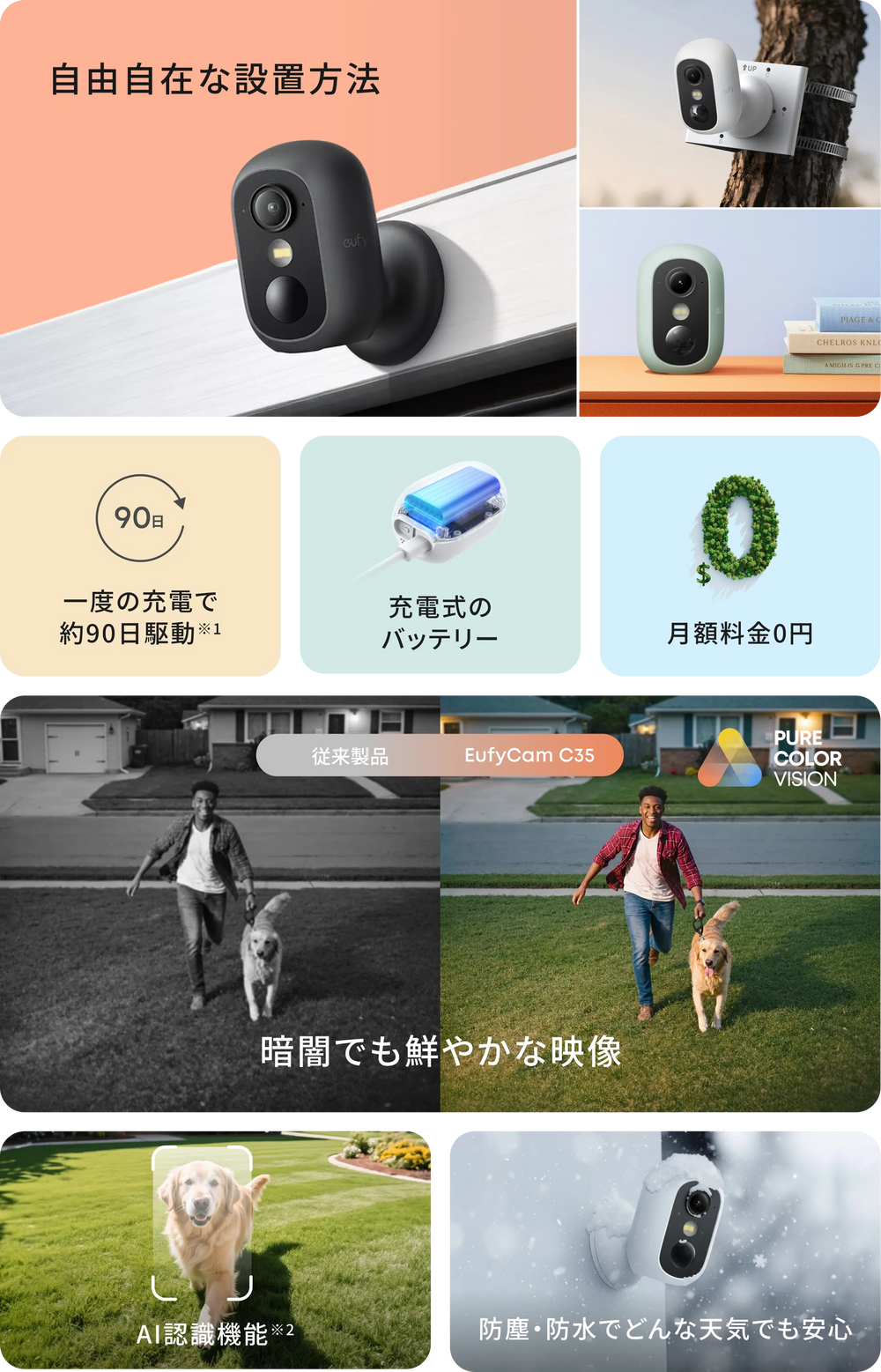 Eufy eufyCam C35 | マグネット式セキュリティカメラ | Anker Japan Eufy eufyCam C35 | マグネット式セキュリティカメラ | Anker Japan